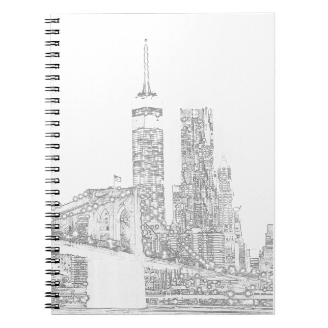 Brooklyn Bridge and Manhattan Skyline Spiral Notebook (Front)