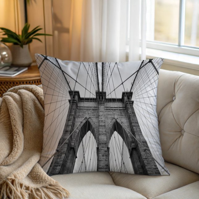 Brooklyn Bridge Architectural Close-Up Cushion (Creator Uploaded)