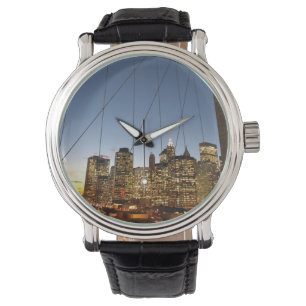 Brooklyn Bridge At Dusk With Manhattan Skyline Watch