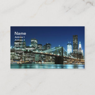 Brooklyn Bridge At Night, New York City Business Card