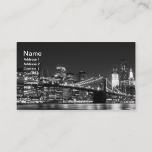 Brooklyn Bridge At Night, New York City Business Card