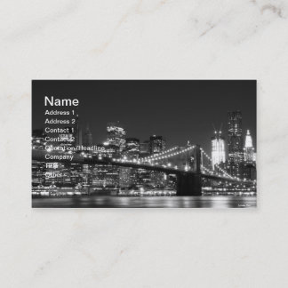 Brooklyn Bridge At Night, New York City Business Card