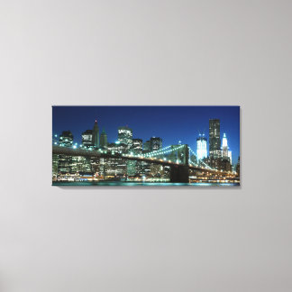 Brooklyn Bridge At Night, New York City Canvas Print