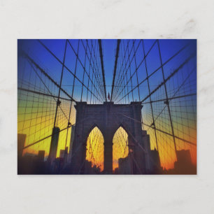 Brooklyn Bridge At Sunset Postcard