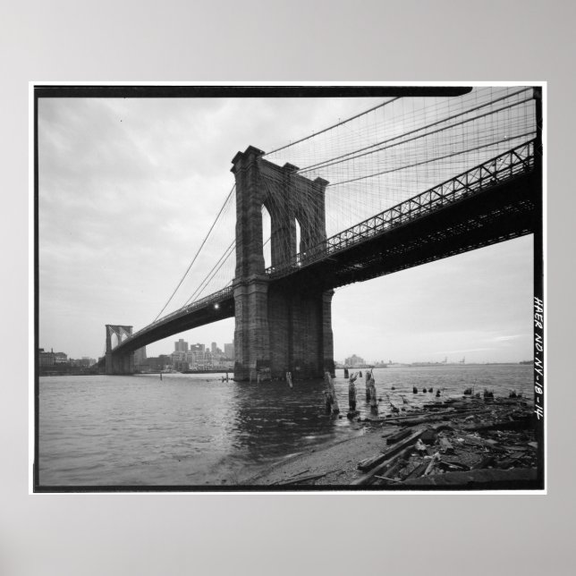 Brooklyn Bridge Black and White Photograph Poster (Front)