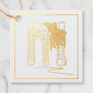 Brooklyn Bridge Bow NYC Christmas Hanukkah Holiday Favour Tags