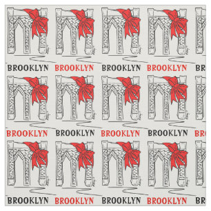 Brooklyn Bridge Bow NYC New York City Landmark Red Fabric