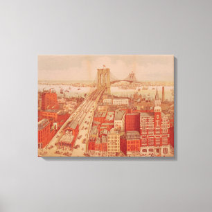 Brooklyn Bridge, c.1883 Canvas Print