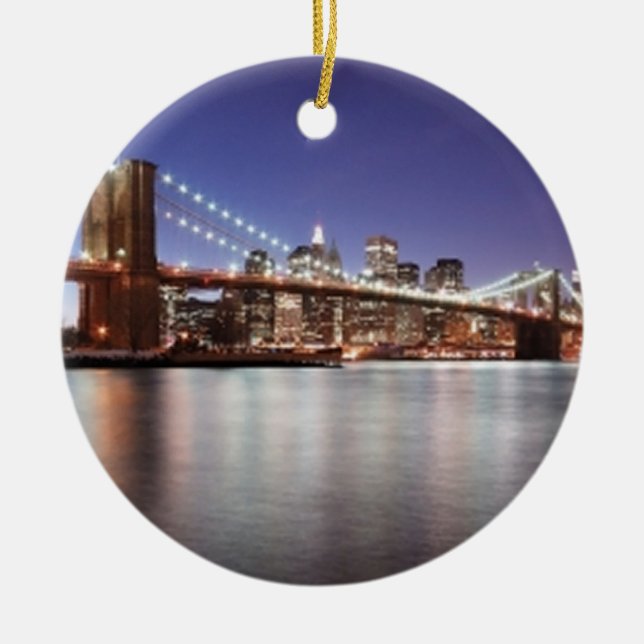 Brooklyn Bridge Ceramic Tree Decoration (Front)
