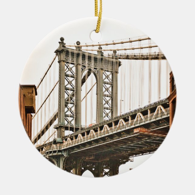 Brooklyn Bridge Ceramic Tree Decoration (Front)