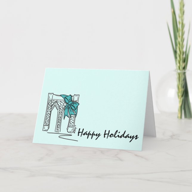 Brooklyn Bridge Christmas Hanukkah NYC Holiday Card (Front)