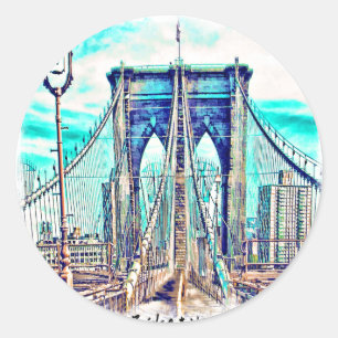 Brooklyn Bridge Classic Round Sticker
