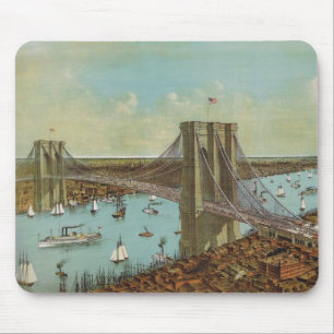 Brooklyn Bridge Colour Postcard Mouse Pad