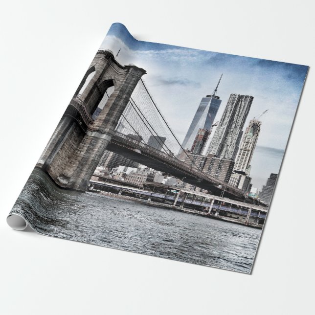 BROOKLYN BRIDGE DURING DAYTIME WRAPPING PAPER (Unrolled)