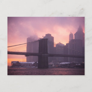 Brooklyn Bridge During Snowstorm Postcard