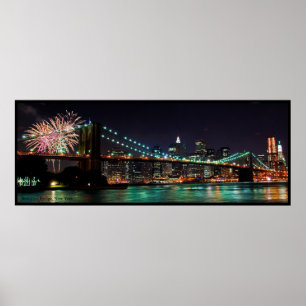 Brooklyn Bridge fireworks Poster