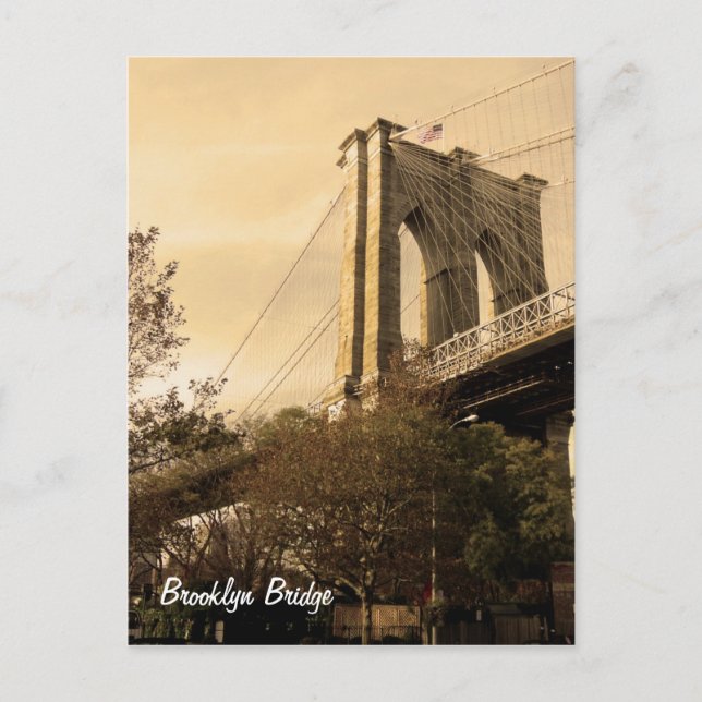 Brooklyn Bridge from Brooklyn (customise it!) Postcard (Front)