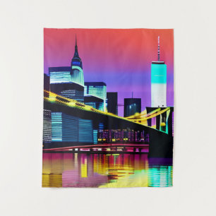 Brooklyn Bridge in the Evening / at Night  Tapestry
