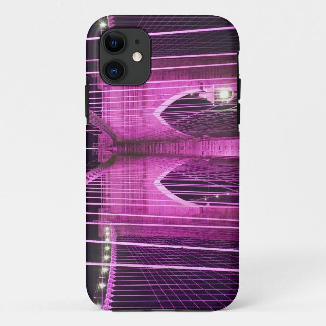 Brooklyn Bridge Lit Purple Case-Mate iPhone Case (Back)
