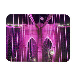 Brooklyn Bridge Lit Purple Magnet