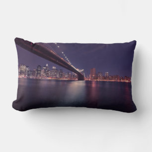 Brooklyn Bridge, Manhattan Lights, New York City Lumbar Cushion