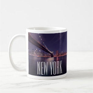 Brooklyn Bridge, Manhattan Night Lights, New York Coffee Mug