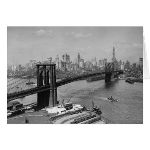 Brooklyn Bridge & Manhattan Skyline, 1920