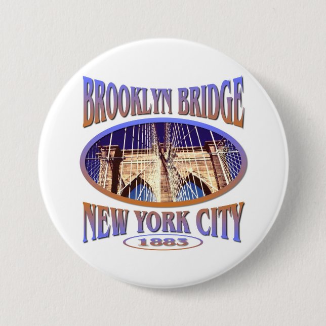 Brooklyn Bridge New York 7.5 Cm Round Badge (Front)