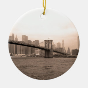Brooklyn Bridge New York Ceramic Tree Decoration