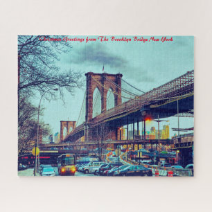Brooklyn Bridge New York.Christmas Greetings Jigsaw Puzzle
