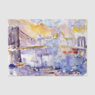 Brooklyn Bridge (New York City) (by John Marin) Tissue Paper