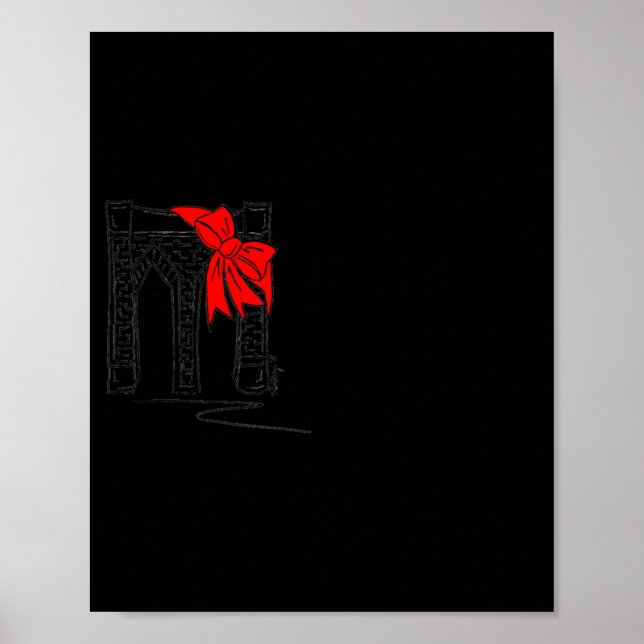 Brooklyn Bridge New York City Nyc Christmas T Shir Poster (Front)