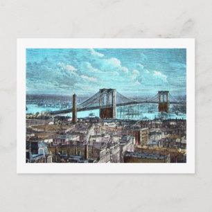 Brooklyn Bridge, New York City Vintage Postcard