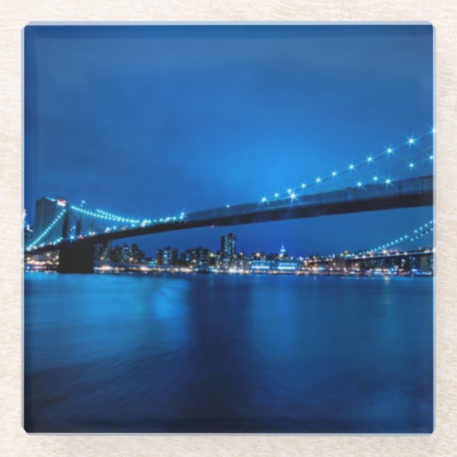 Brooklyn Bridge, New York Glass Coaster (Front)