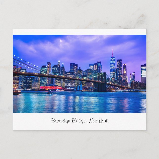 Brooklyn bridge, New York Postcard (Front)
