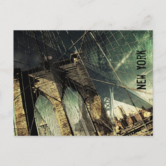 Brooklyn Bridge- New York Postcard (Front)