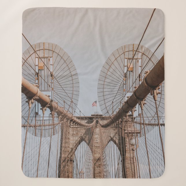 BROOKLYN BRIDGE NEW YORK SHERPA BLANKET (Front)