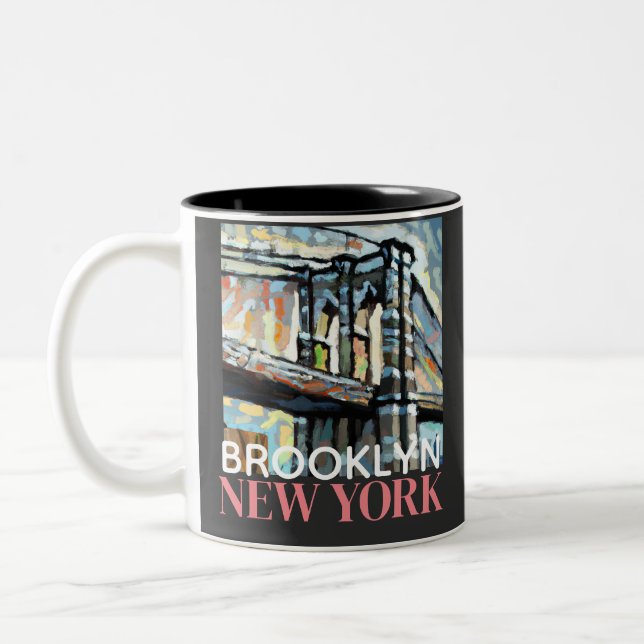 Brooklyn Bridge New York     Two-Tone Coffee Mug (Left)