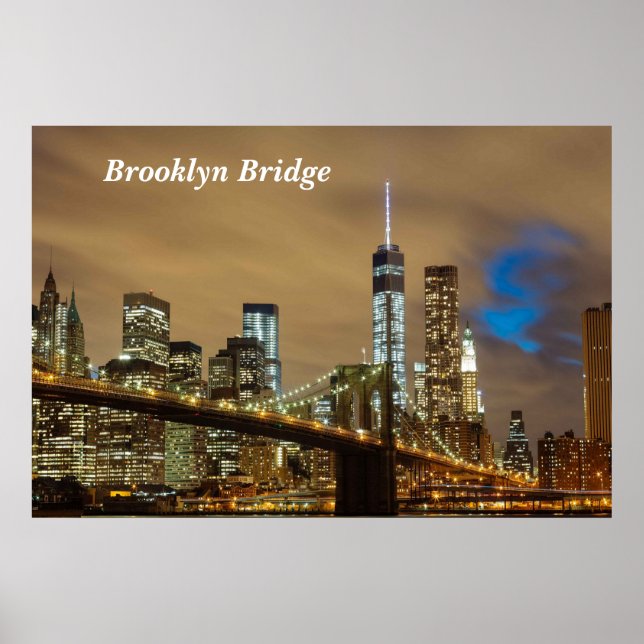 Brooklyn Bridge NY City Skyline  Poster (Front)