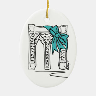 Brooklyn Bridge NYC Christmas Hanukkah Holiday Ceramic Tree Decoration