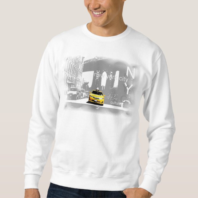 Brooklyn Bridge Nyc Yellow Taxi New York City Sweatshirt (Front)