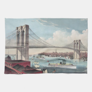 Brooklyn Bridge Painting Tea Towel