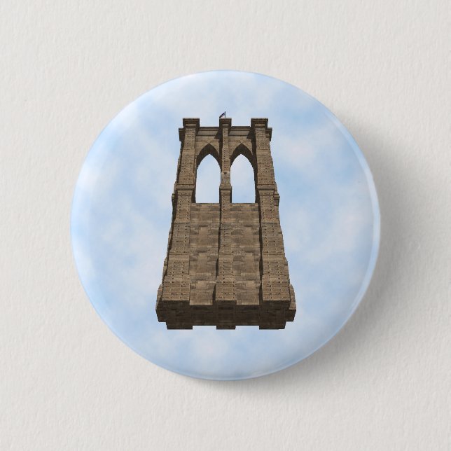 Brooklyn Bridge Pillar: 3D Model: Button / Pin (Front)