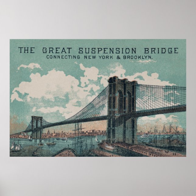 Brooklyn Bridge Poster Print (Front)