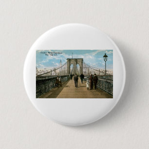 Brooklyn Bridge Promenade, New York City 6 Cm Round Badge