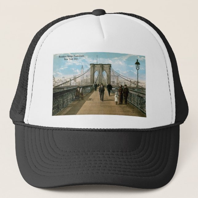 Brooklyn Bridge Promenade, New York City Trucker Hat (Front)