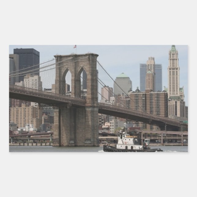 Brooklyn Bridge Rectangular Sticker (Front)