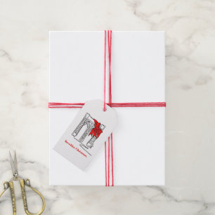 Brooklyn Bridge Red Bow Christmas NYC New York Gift Tags