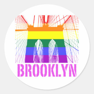 Brooklyn Bridge silhouette pride Classic Round Sticker