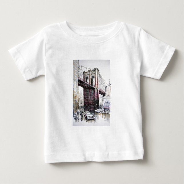 Brooklyn Bridge, USA Infant Tee Shirt (Front)